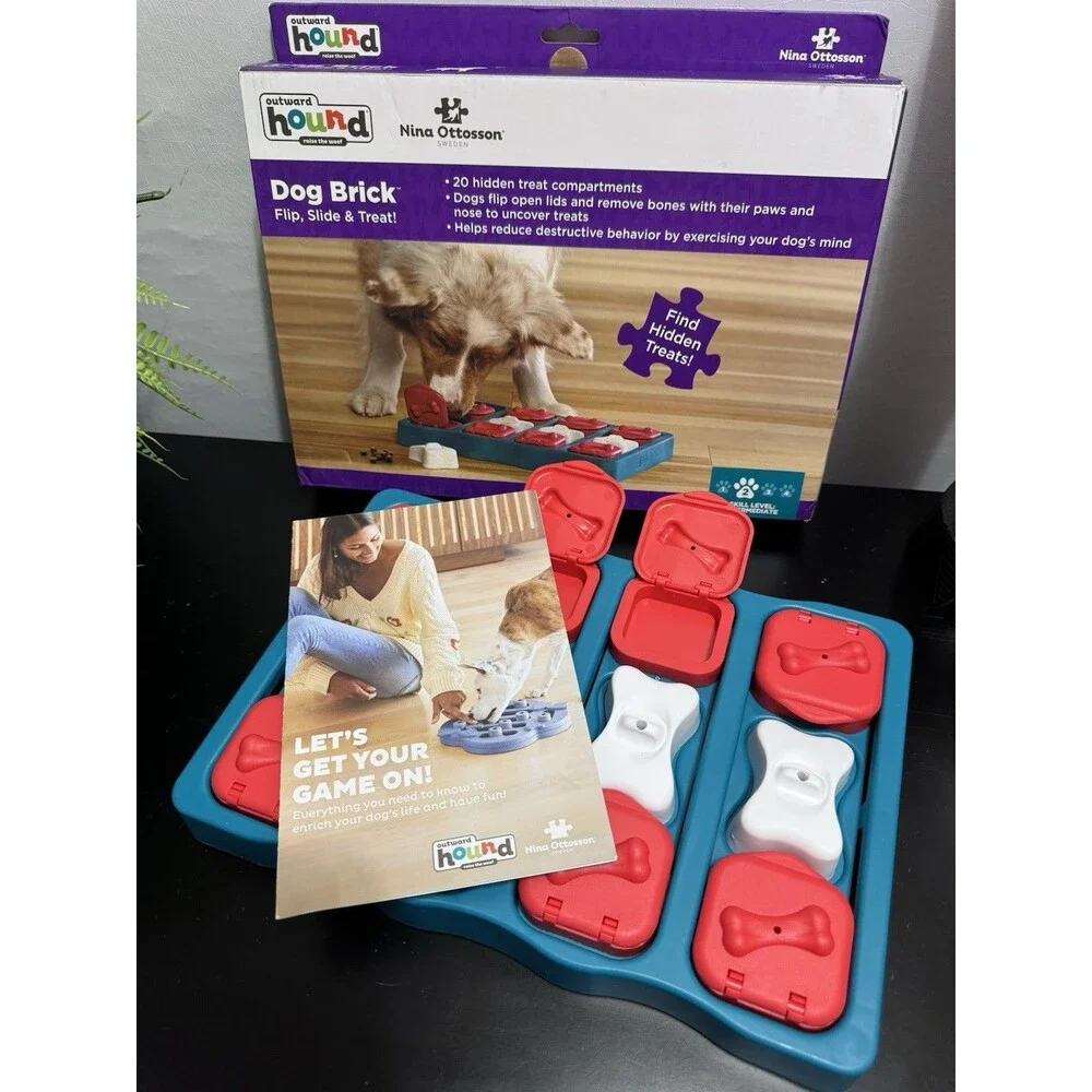 *NEW* Nina Ottosson by Outward Hound Dog Brick Interactive Treat Puzzle Dog Toy